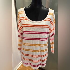 T by Talbots Striped Multicolor Women's Top
